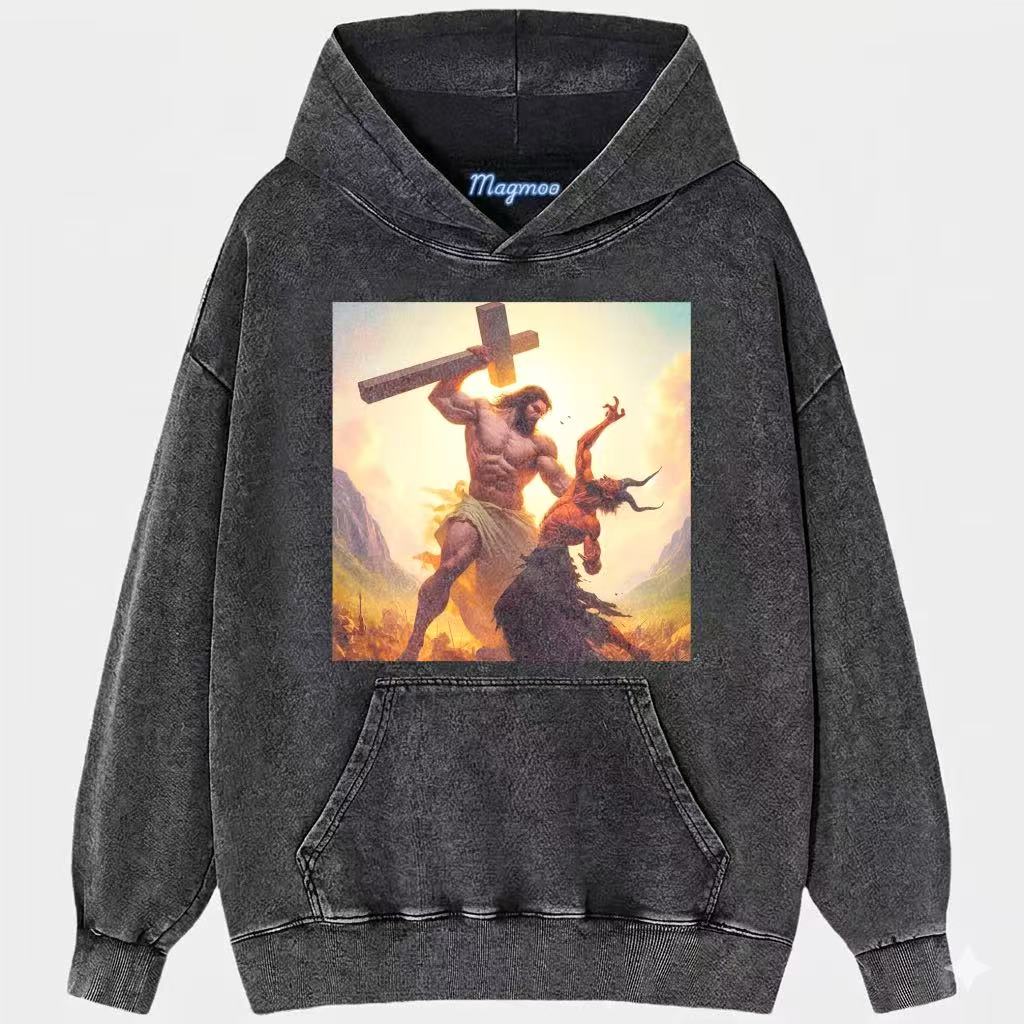 Vintage Muscle Jesus Fight T-shirt