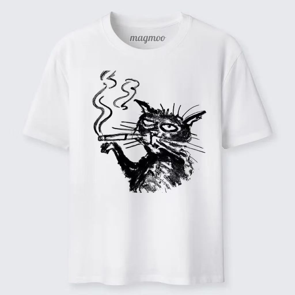 Magmoo Art Smoking Cat T-shirt