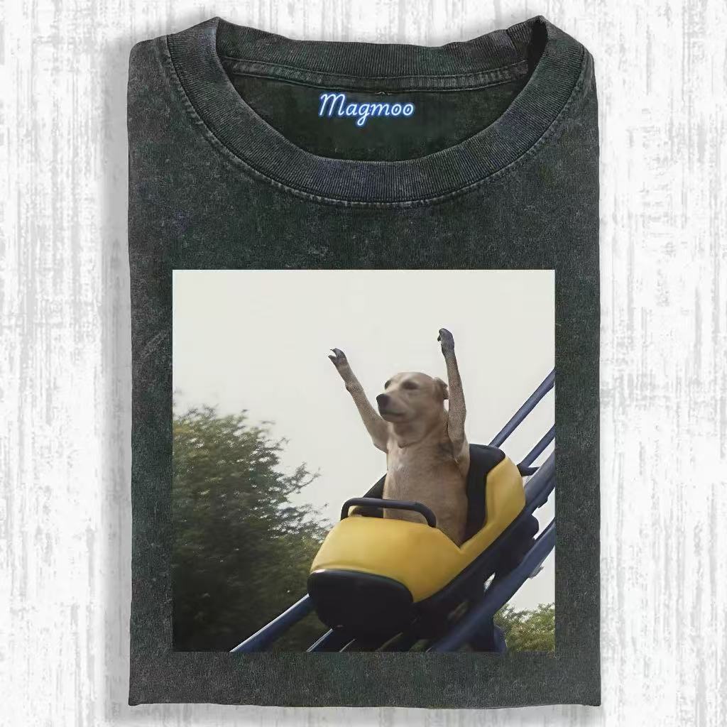 Funny Roller Coaster Dog T-shirt
