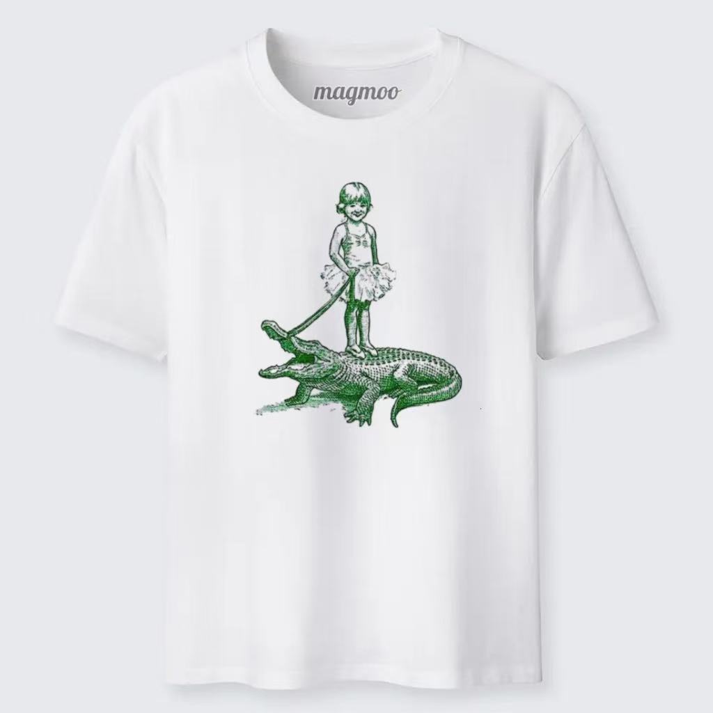 Magmoo Girl Riding An Alligator T-shirt
