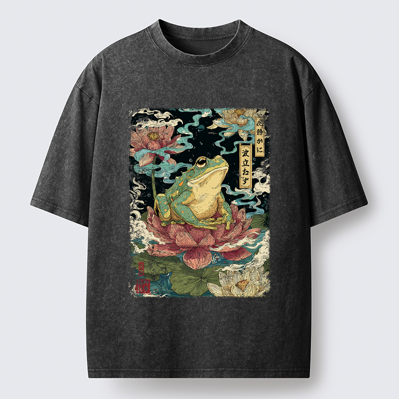 Magmoo The Meditating Frog: Calm in Chaos Washed T-Shirt