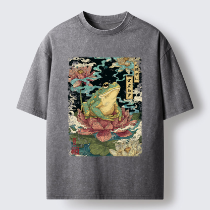 Magmoo The Meditating Frog: Calm in Chaos Washed T-Shirt