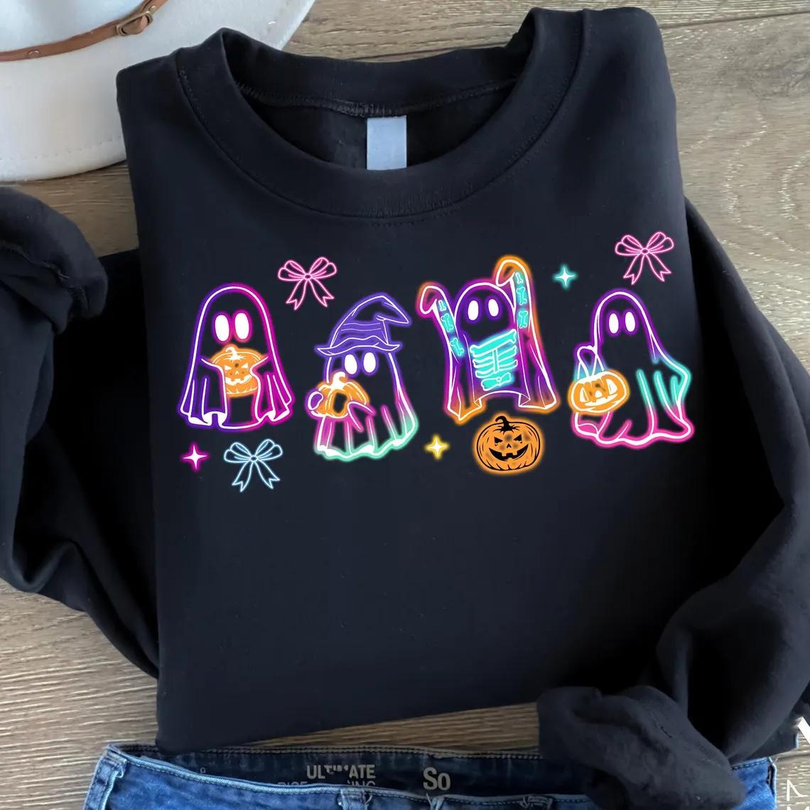 Halloween Ghost Neon T-shirt/Sweatshirt
