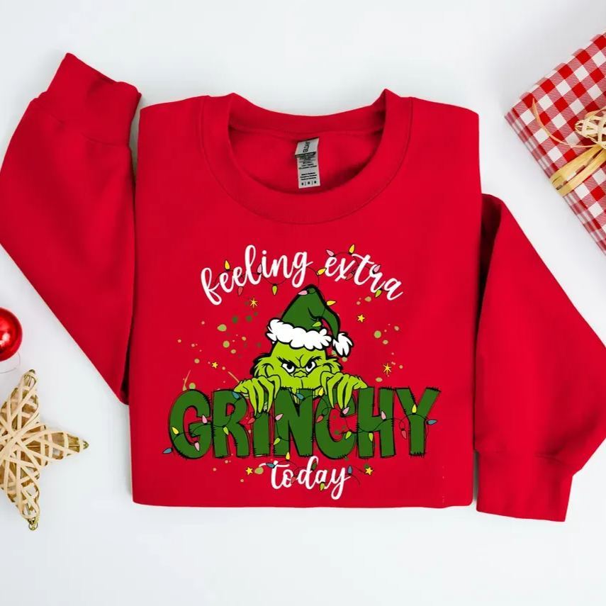 Feeling Extra Grinchy Today Christmas Sweatshirt-Magmoo