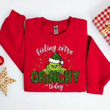 Feeling Extra Grinchy Today Christmas Sweatshirt-Magmoo
