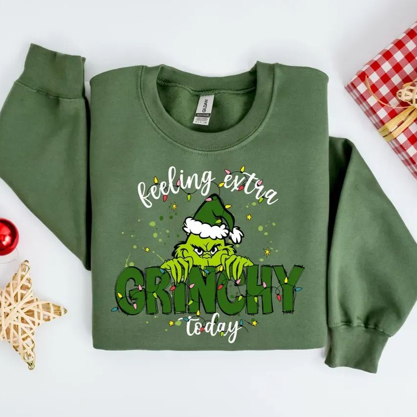 Feeling Extra Grinchy Today Christmas Sweatshirt-Magmoo