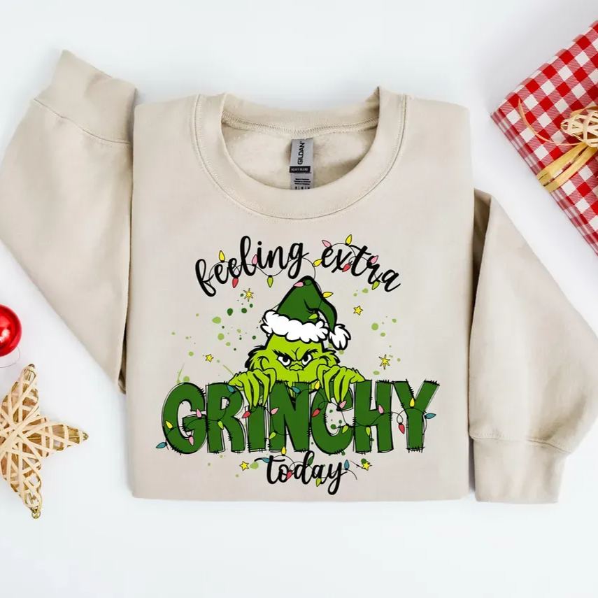 Feeling Extra Grinchy Today Christmas Sweatshirt-Magmoo