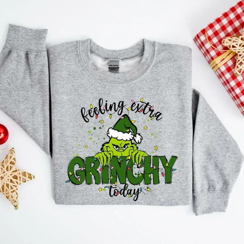 Feeling Extra Grinchy Today Christmas Sweatshirt-Magmoo