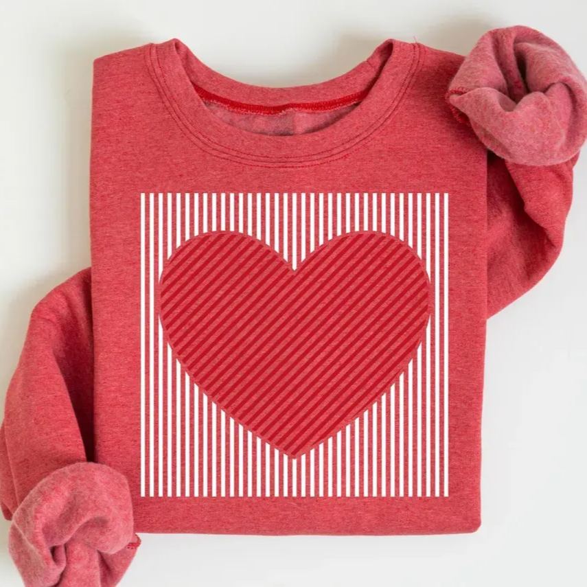 Retro Valentines Heart Sweatshirt-Magmoo