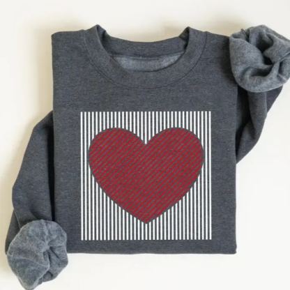 Retro Valentines Heart Sweatshirt-Magmoo