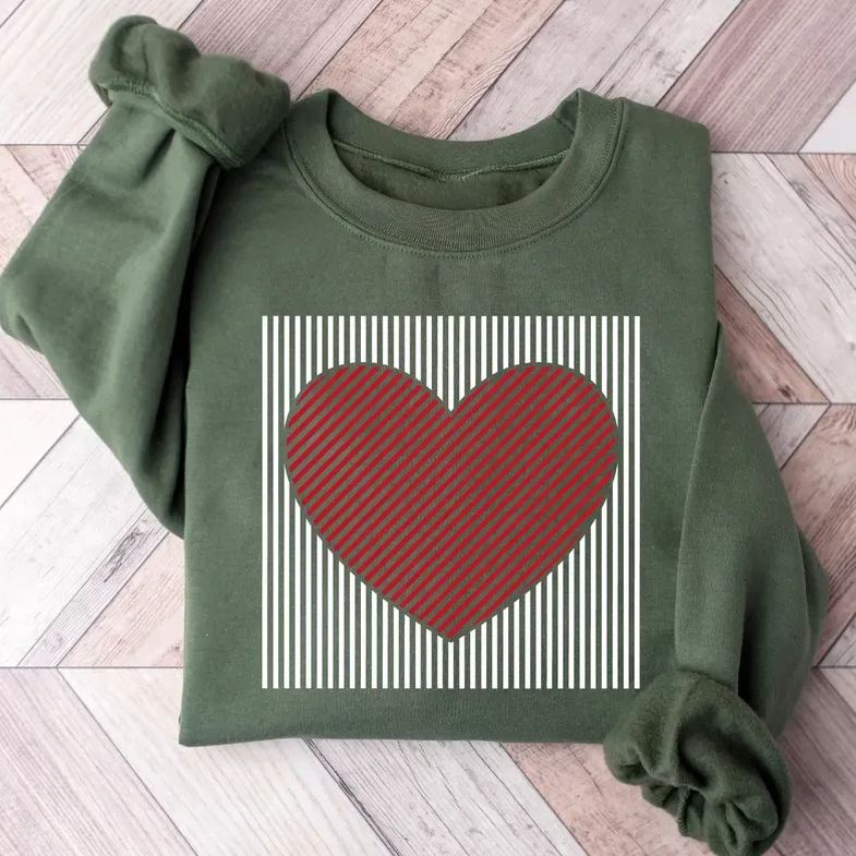 Retro Valentines Heart Sweatshirt-Magmoo