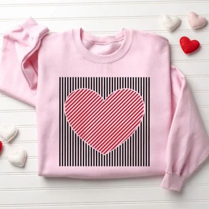 Retro Valentines Heart Sweatshirt-Magmoo