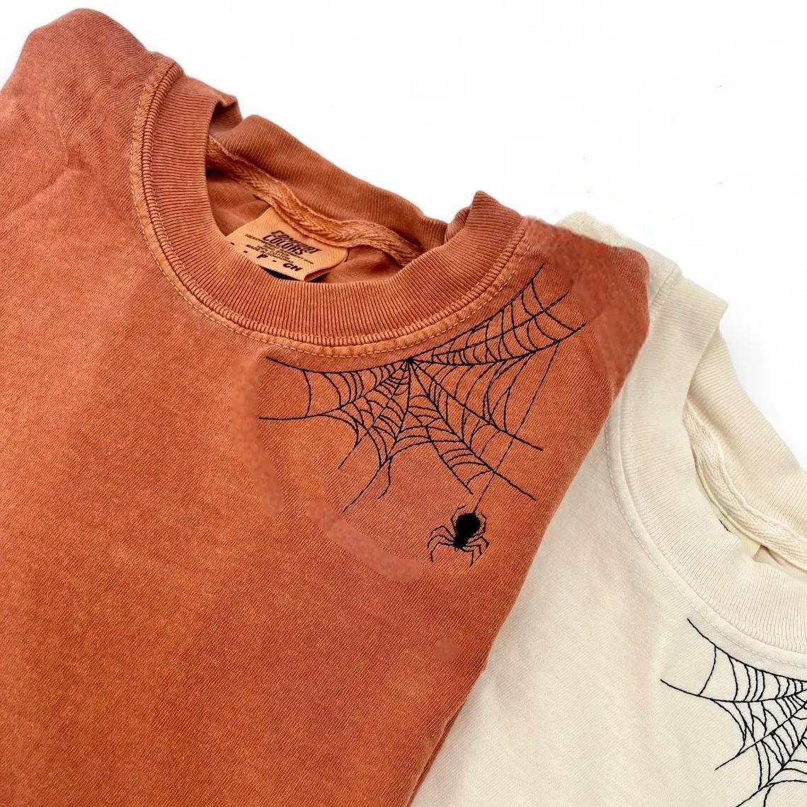 Embroidered Spider Halloween T-shirt