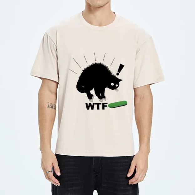 Magmoo Cat Vs Cucumber Chaos Washed T-Shirt-Magmoo