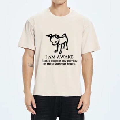 Magmoo Silly Dog Privacy Meme Art Washed T-Shirt-Magmoo