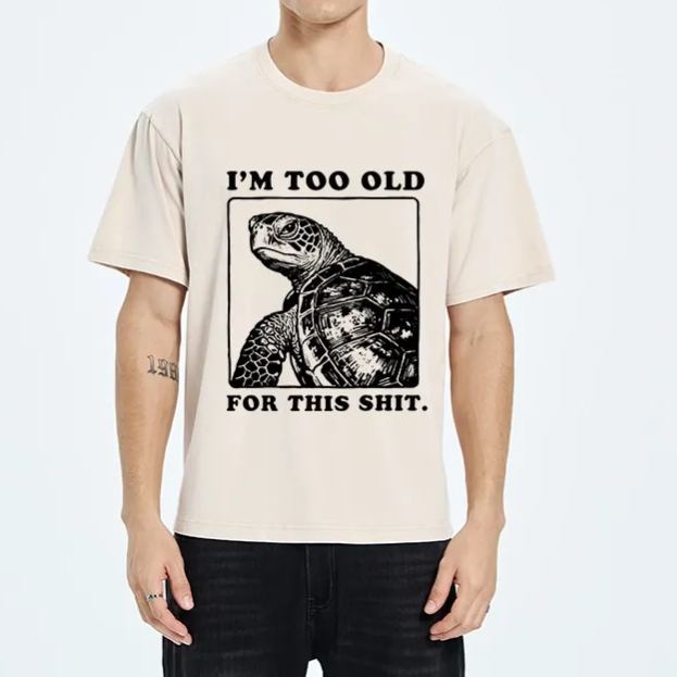Magmoo Turtle I Quit Meme Energy Washed T-Shirt-Magmoo