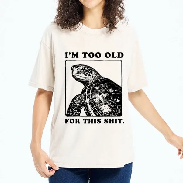 Magmoo Turtle I Quit Meme Energy Washed T-Shirt-Magmoo