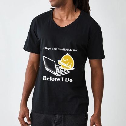 Magmoo Chicken Knife Email Meme V-Neck Classic T-Shirt-Magmoo