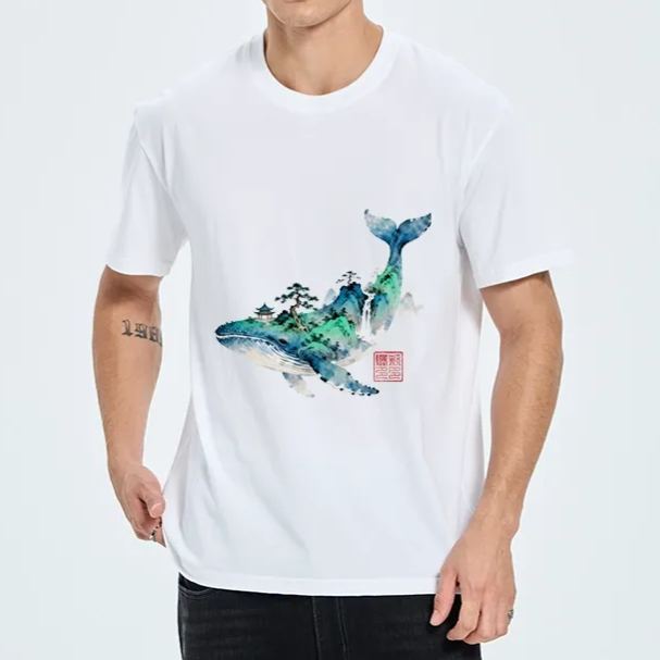 Magmoo Whale Ink Painting Landscape Classic T-Shirt