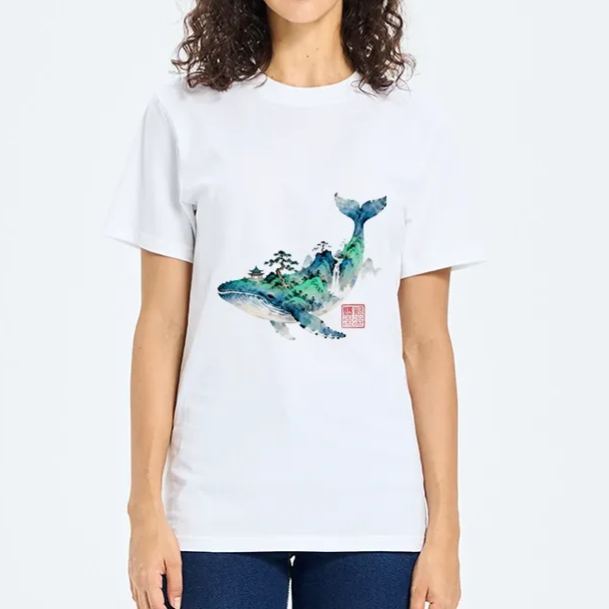 Magmoo Whale Ink Painting Landscape Classic T-Shirt