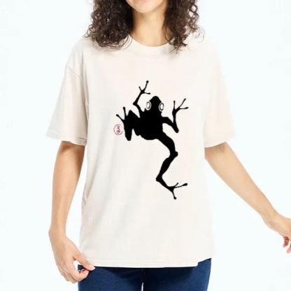Magmoo Japanese Frog Ink Wash Washed T-Shirt
