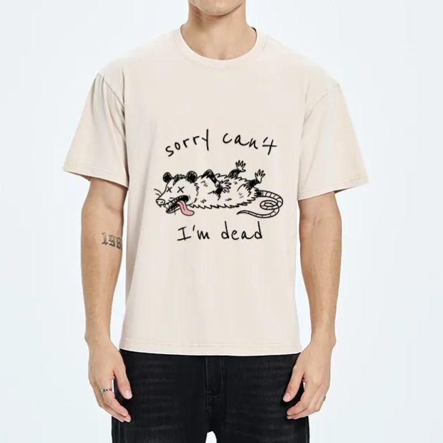 Magmoo Opossum Dead Mode Funny Life Washed T-Shirt