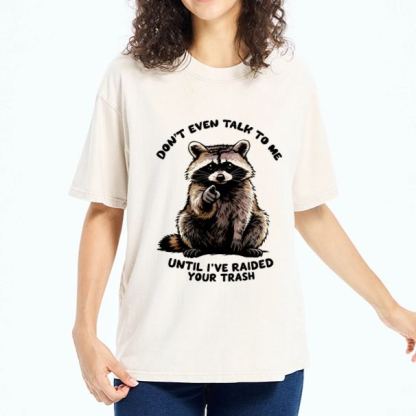 Magmoo Don't Talk To Me Raccoon Vibe Washed T-Shirt