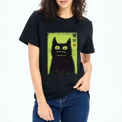Magmoo Spooky Black Cat Japanese Classic T-Shirt