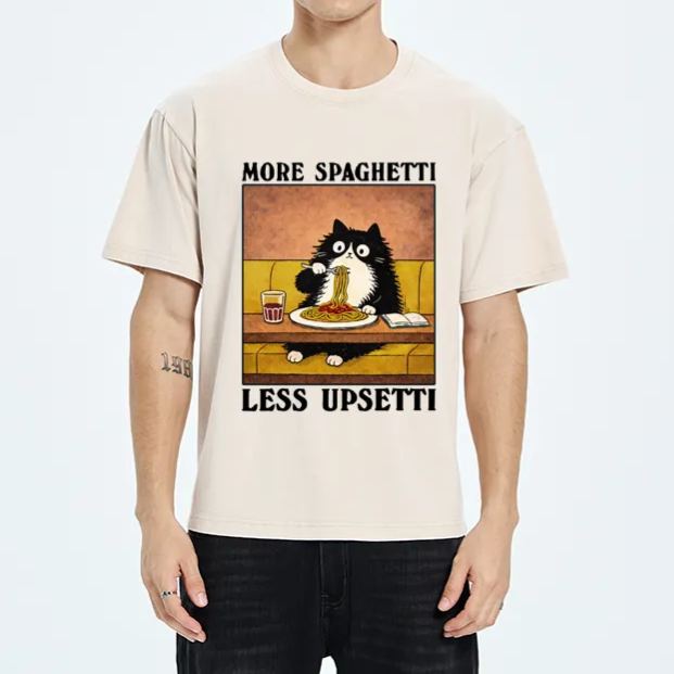 Magmoo Unavailable Cat: More Spaghetti Less Upsetti Washed T-Shirt