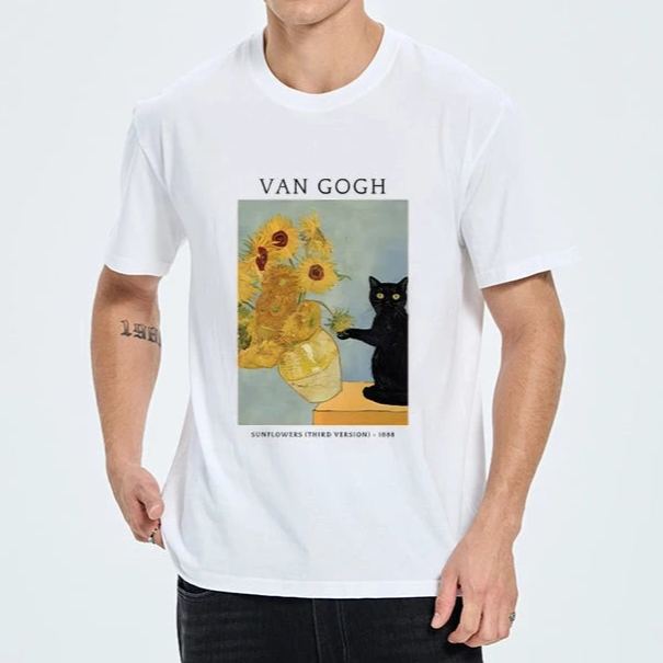Magmoo Black Cat With Sunflowers Classic T-Shirt