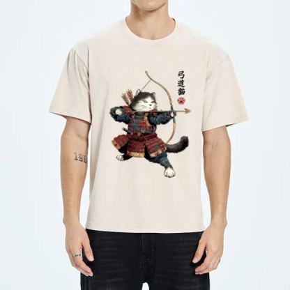 Magmoo Kyudo Samurai Cat Washed T-Shirt