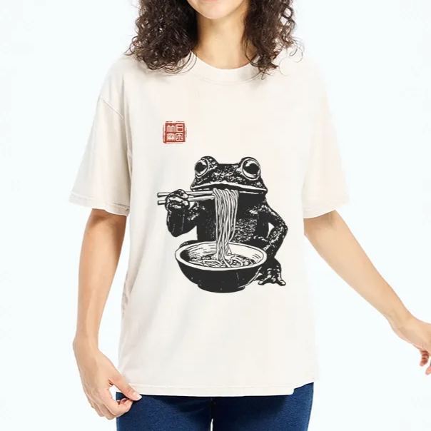 Magmoo Noodle Time For Froggy Washed T-Shirt