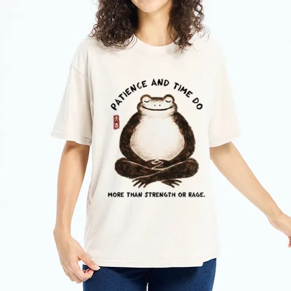 Magmoo Zen Frog Wisdom Washed T-Shirt