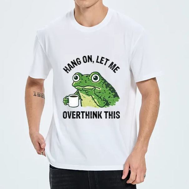 Magmoo Overthinking Frog With Coffee Classic T-Shirt
