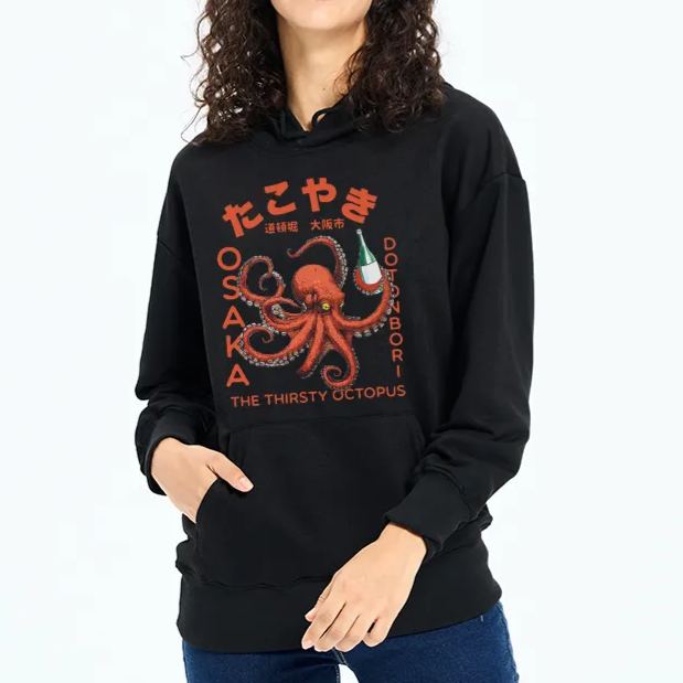 Magmoo Octopus Drinks Soju Classic Hoodie