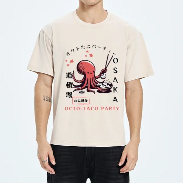Magmoo Cute Octopus Washed T-Shirt