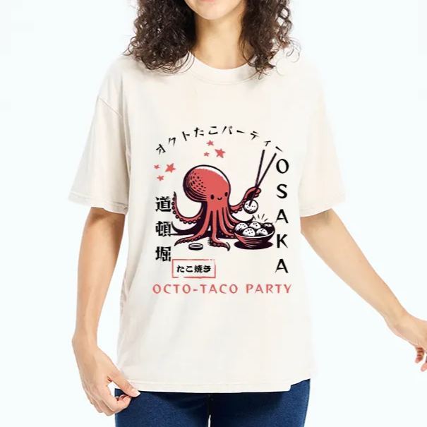 Magmoo Cute Octopus Washed T-Shirt