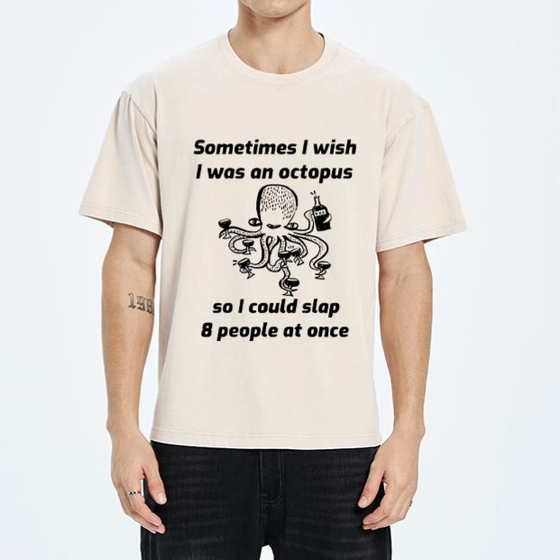 Magmoo Octopus Wishing To Slap Everyone Washed T-Shirt