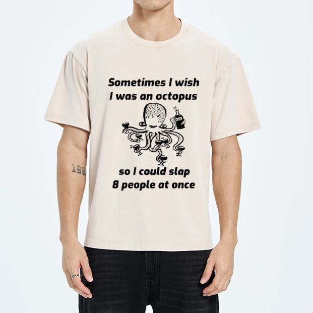 Magmoo Octopus Wishing To Slap Everyone Washed T-Shirt