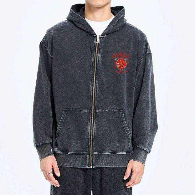 Magmoo Drunken Octopus Japan Washed Zip Hoodie