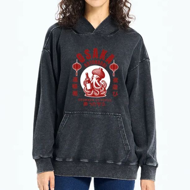 Magmoo Retro Osaka Octopus Washed Hoodie