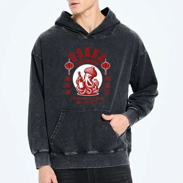 Magmoo Retro Osaka Octopus Washed Hoodie
