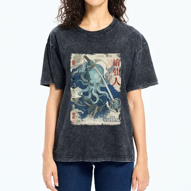 Magmoo Cool Octopus Sage Washed T-Shirt