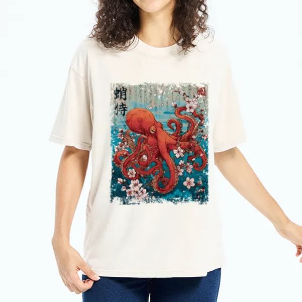 Magmoo The Eight-Armed Samurai Washed T-Shirt