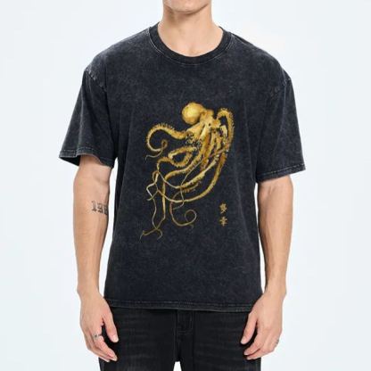 Magmoo Japan Octopus Ink Painting Washed T-Shirt