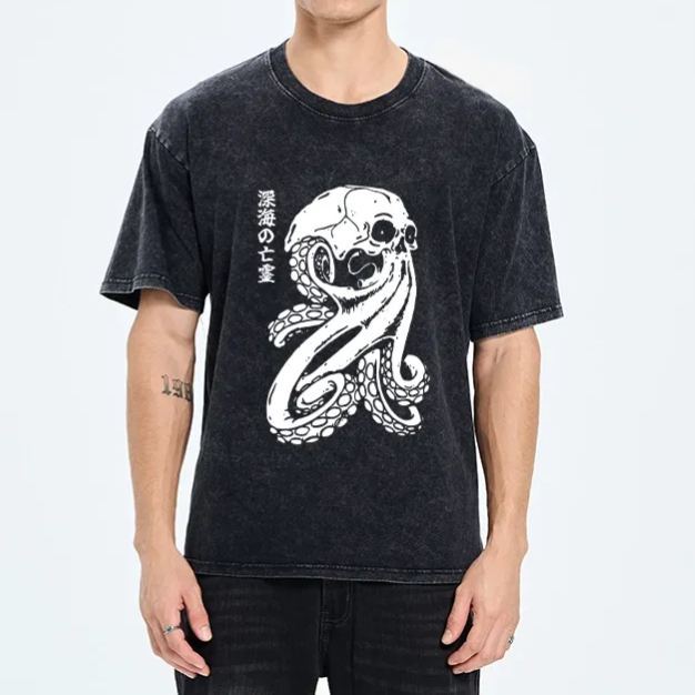 Magmoo Octopus Of The Deep Ghost Washed T-Shirt