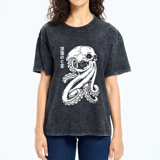 Magmoo Octopus Of The Deep Ghost Washed T-Shirt