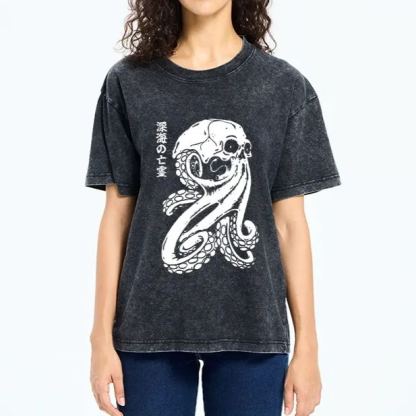 Magmoo Octopus Of The Deep Ghost Washed T-Shirt