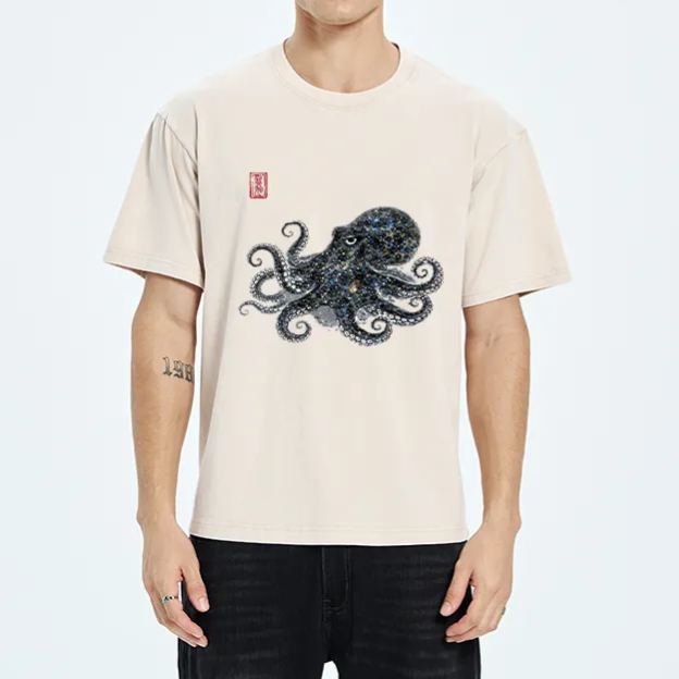 Magmoo Ink-Sea Octopus Washed T-Shirt
