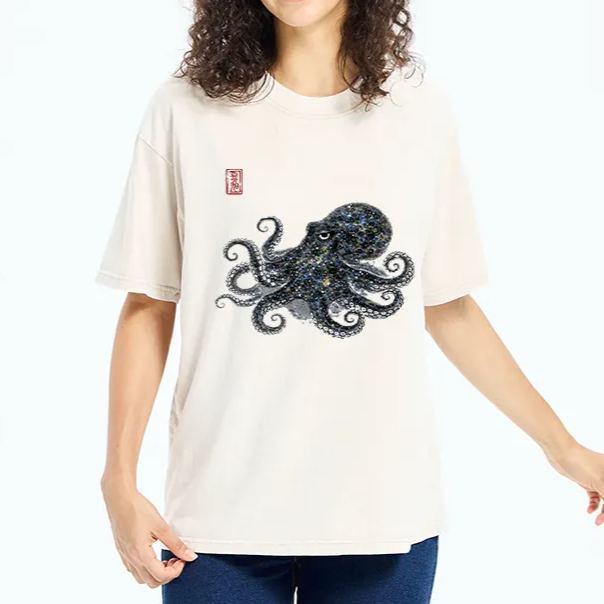 Magmoo Ink-Sea Octopus Washed T-Shirt
